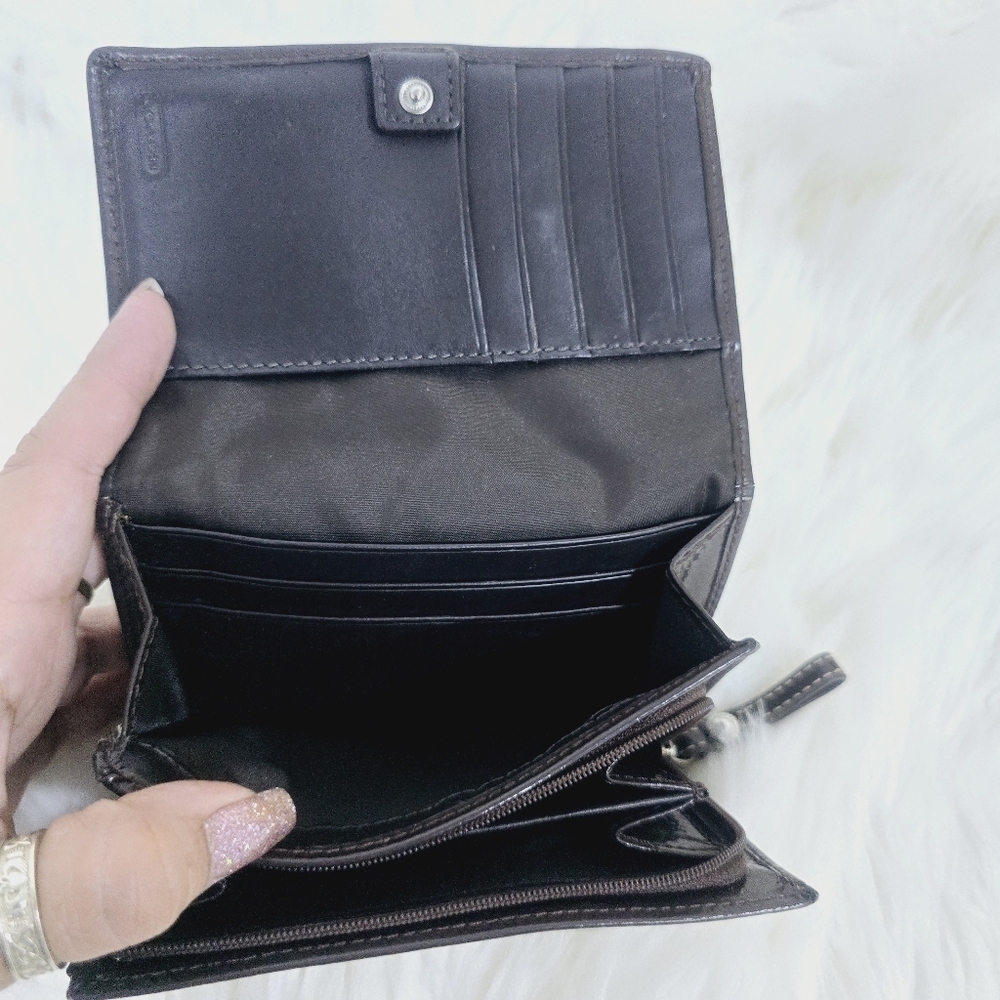 Coach Signature Print & Leather Wallet - Picture 15 of 17